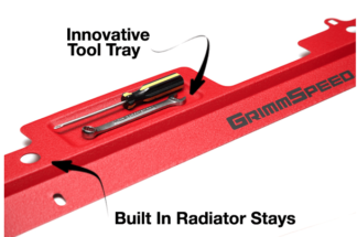 Grimmspeed Red Radiator Shroud w/ Integrated Tool Tray Subaru WRX / STI 2002-2007