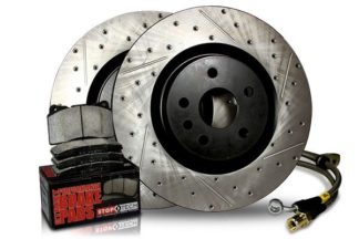 Stoptech Stage 2 Drilled/Slotted Sport Brake Kit Front + Rear Subaru WRX 2006-2007